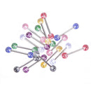 8PCS/Set Colorful Glitters Tongue Rings Barbell Ball Body Piercing Jewe IO FT