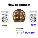 Wood Grain 100W Bluetooth Power Amplifier Hi-Fi Stereo Amp Home Speaker with