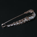2pcs Hijab Safety Pin Crystal Peacock Brooch Jewelry Girl Collar Lapel Pins