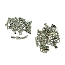 24 Sets Cord Crimp End Caps for Necklace Bracelet Ropes Cord Connector DIY