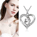New Mother's Day Gift Mom Child Heart Pendant Chain Family Necklace Love Je D6U8