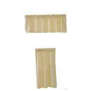 1 Set Beige Rod Pocket Short Tier Curtains Panels Half Drapes for Bathroom
