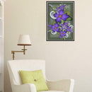 5D DIY Full Drill Diamond Painting Purple Flowers Cross Stitch Embroidery