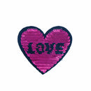 love heart reversible change color sequins sew on patches for clothes patch M.ES