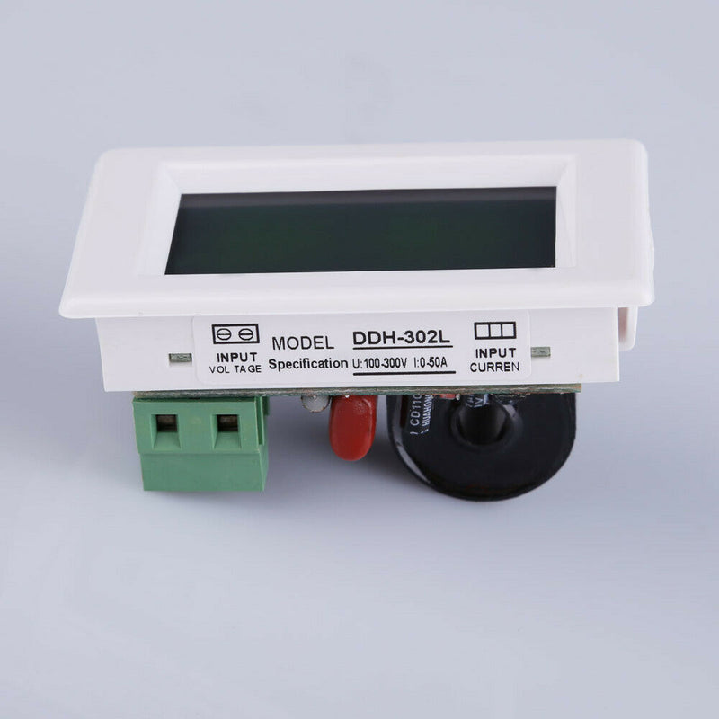 Digital AC 100-300V 50A Ammeter Voltmeter LCD Volt Amp Panel Meter White A