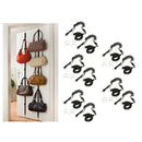 5 Pcs Black Over-the-Door 8 Hook Hanger Scarf