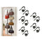5 Pcs Black Over-the-Door 8 Hook Hanger Scarf