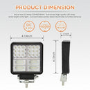 Led Light Bar, 4 Inch Square 162W Waterproof Led Work Light, For Jeep Off-R