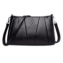 Women Girls Zipper PU Crossbody Messenger Bags Casual Pure Shoulder Handbag
