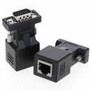 HGA66 Cat5/Cat6/RJ45 VGA Extender Adapter, VGA 15 Pin Male to RJ45 Female N