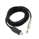 9.8ft Guitar Bass 6.5mm Jack To USB Link Connection Instrument Cable Adapter