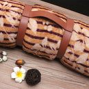 Carrying Strap for Picnic Blanket Throw Travel Rug Brown Leather Carry Strap
