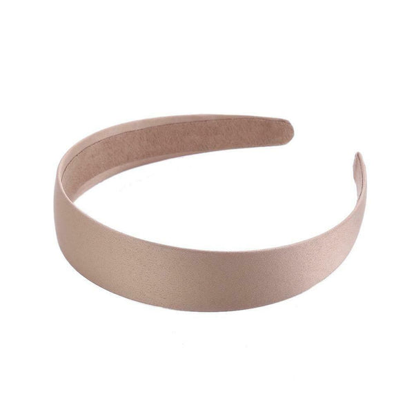 Solid Color Hair Hoops Simple Headband Women Girls Wide Hairband (Beige) A#S