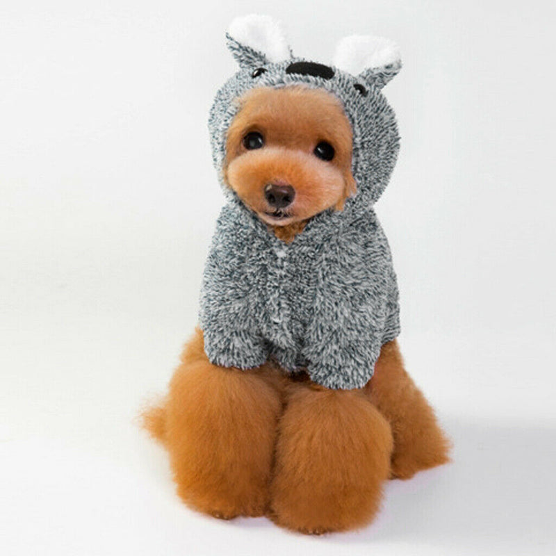 Coral Fleece Teddy Clothes Sloth Bear Dress up Costume Dog Hoodie Blue