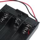 6pcs Electrical Battery Holder Box Case Lead 3 x 1.5V AA Black + Cap I7B4