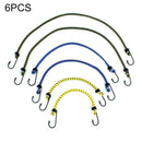 6pcs/Set Bungee Cords Wires With Zinc Hooks Cables Rope Elastic Bungie Stra R7F2