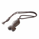 Woman Oxhide Synthetic Leather Necklace Wood Lucky Fish Pendant Brown U7D1