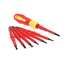 Screwdriver Repair Kit Insulation Electric Manually Red 7pcs
