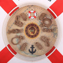 35cm Nautical Decor, Seaside Life Ring Buoy, Wall Clock, Home Hanging Red