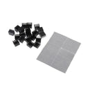 20 Pieces Aluminum Radiators  Sinks 14x14x11mm Pre-applied Thermal Tape
