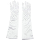 White Ladies Long Satin Evening Party Gloves Fancy Dress Wedding Prom Cockt