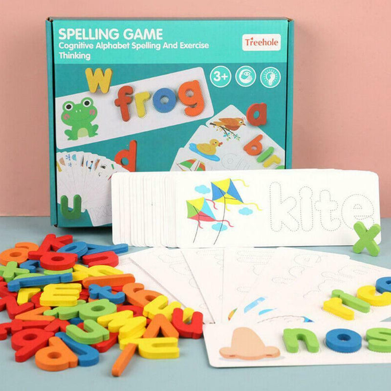 Wooden Cardboard English Spelling Alphabet Game Spelling Early Education Kids