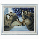 Precise Printed DIY Embroidery Painting Lover Wolf Cross Stitch Home Decor KVA