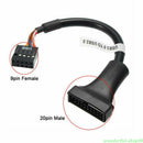 USB 3.0 20Pin Male to Motherboard USB 2.0 9 Pin Female Converter Cable Adapter /