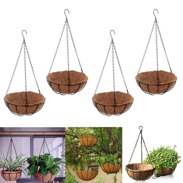 4pcs Hanging Flower Basket Round Flower