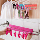 Bathroom Rack Clothespins Portable Travel Cloth Hanger Foldable Clothes Clip