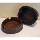 Southeast Asia Style Art Furnishing Brown Round Wooden Cigarette Ashtray for