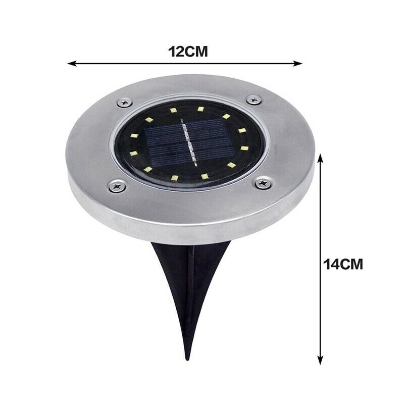 12 Led Solar Power Buried Light Ground Lamp Outdoor Path Way Garden Decorat
