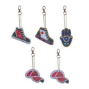 5PCS DIY Point Drill Keychain Pendant Metal Shapes Handmade Backpack Ornament