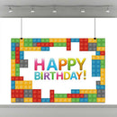 0.9x1.5m Happy Birthday Building Block Wall Photo Shooting Background Cloth