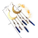 Large Moon Earrings Plated Dangly Drop Crescent Moon Celestial Gifts Jewelry Hn