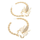 Huggie Scorpion Stripe Crystal Bamboo Hoop Hip Hop