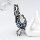 Natural Shell Cat Brooch Pin Animal Banquet Weddings Brooch Gift Women Jewel Kw