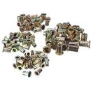 100Pcs Rivet Nut Mixed Zinc Steel Insert Nutsert Threaded Case Kit h h