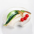 Enamel Cherry Piercing Brooch Pin Collar Decor Badge Corsage Jewelry Women G JR