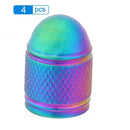 4pcs Rainbow Color Bullet Shaped Wheel Tyre Valve Stem Caps Dust Covers