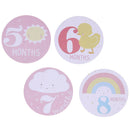 Baby Monthly Photograph Stickers Month 1-12 Milestone Stickers(Pink)