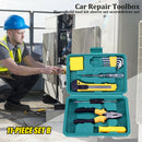 11pcs Household Car Repair Tool Kit Screwdriver+Wire Pliers+Wrench+Toolbox