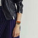 3pcs Retro DIY Weave Beads Rope Bracelet Ethnic Cowhide Bangle Jewelry Gift