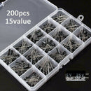 Electrolytic Capacitor 15 Values 200Pcs Assortment Box Kit Organization Sto I2X7