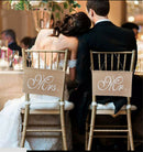 2pcs Mr Mrs Burlap Chair Sashes Sash Banner Jute Hanging Bunting Wedding P3C