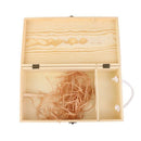Double Carrier Wooden Box for Wine Bottle Gift Decoration W5O3