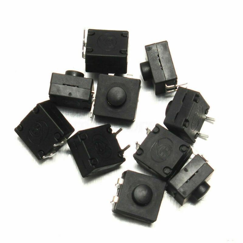 10PCS DIP PCB Mini Latching Tactile Tact Push Button Switch 12x12x9mm