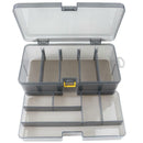 Plastic Dual Layer Waterproof Fishing Tackle Box Lures Storage Case Bag Tool