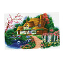1 Set Stamped Cross Stitch Kits 11CT Embroidery Cloth Rural Cottage 31x22in