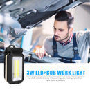 3W LED+COB USB IP44 Work Light Magnetic Folding Car Inspection Repair Lamp Torch